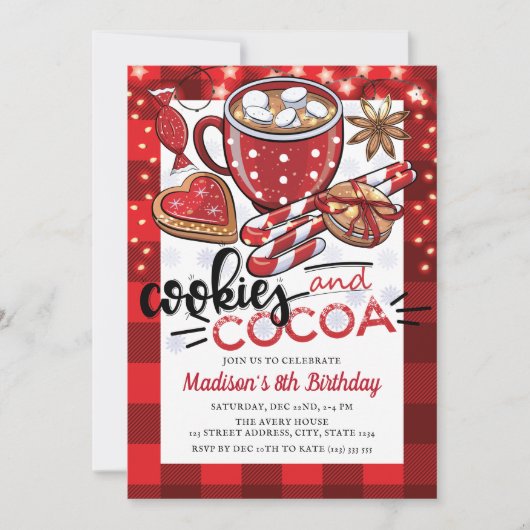 Koekjes en cacaokerstdagen kaart (Voorkant)