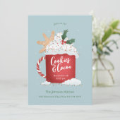 Koekjes en cacaokerstfeest kaart (Staand voorkant)