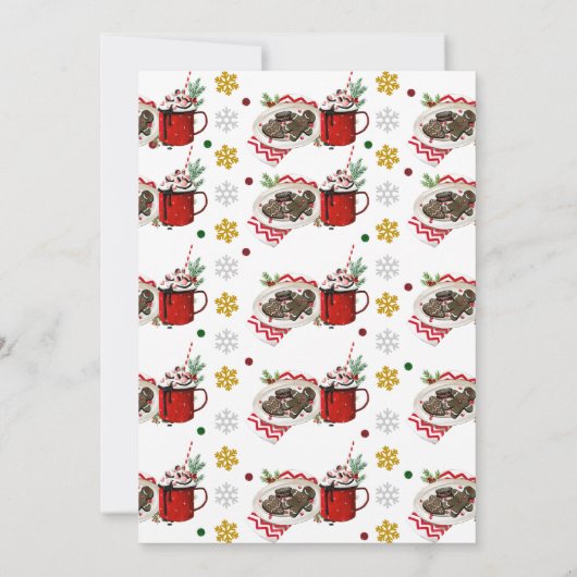 Koekjes en cacaokerstfeest kaart (Achterkant)