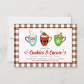 Koekjes en cacaokerstfeestjes kaart (Voorkant)