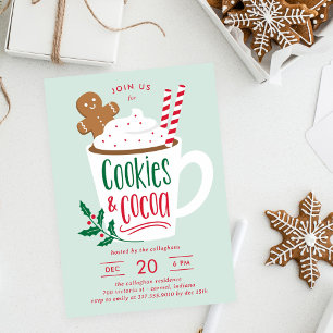 Koekjes en cacaokerstfeestjes kaart