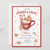 Koekjes en cacaokerstuitnodiging kaart (Voorkant)