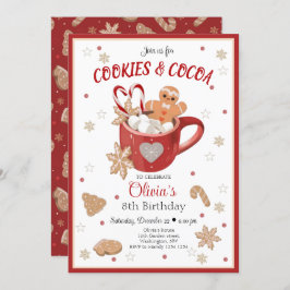 Koekjes en cacaokerstuitnodiging kaart