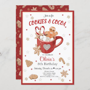 Koekjes en cacaokerstuitnodiging kaart