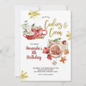 Koekjes en cacaokerstwinterfeestdag Invita Kaart (Voorkant)