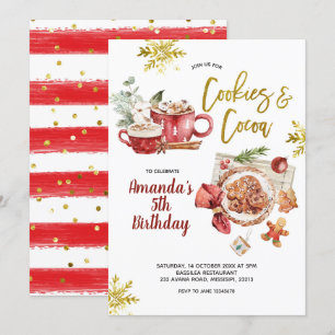 Koekjes en cacaokerstwinterfeestdag Invita Kaart