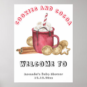 Koekjes en cacaomallow baby shower poster