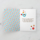 Koekjes en cacaopblauw kerstfeest feestdagen kaart (Binnen)