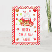 Koekjes en cacaorode kerst feestdagen kaart (Voorkant)