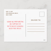 Koekjes en cacaorode kerst feestdagenkaart (Achterkant)