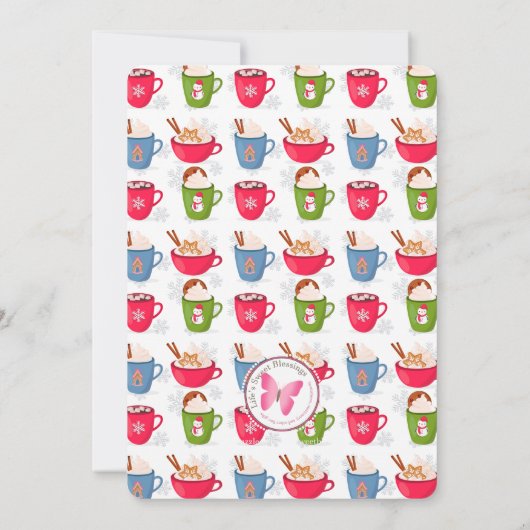 Koekjes en cacaosmaak in een Mok Kaart (Achterkant)