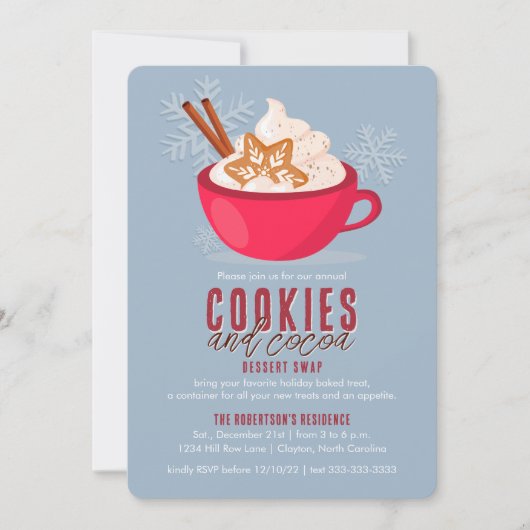 Koekjes en cacaosmaak in een Mok Kaart (Voorkant)