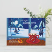 Koekjes en cacaouitnodiging kaart (Staand voorkant)