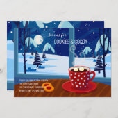 Koekjes en cacaouitnodiging kaart (Voorkant / Achterkant)