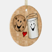 Koekjes en Cartoon van melkvrienden Keramisch Ornament (Rechts)