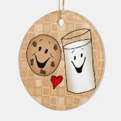 Koekjes en Cartoon van melkvrienden Keramisch Ornament (Links)