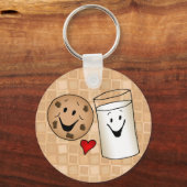 Koekjes en Cartoon van melkvrienden Sleutelhanger (Achterkant)