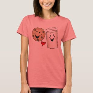 Koekjes en Cartoon van melkvrienden T-shirt