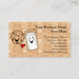 Koekjes en Cartoon van melkvrienden Visitekaartje