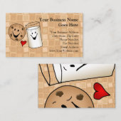 Koekjes en Cartoon van melkvrienden Visitekaartje (Voorkant / Achterkant)