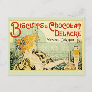 Koekjes en chocolade delacre (Sage) Briefkaart