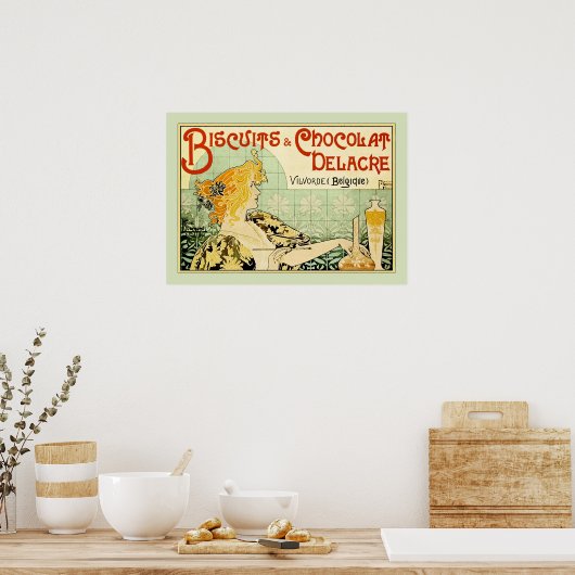 Koekjes en chocolade delacre (Sage) Poster (Keuken)