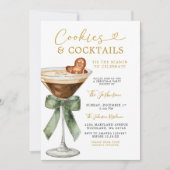 Koekjes en Cocktails Feest Gingerbread Martini Kaart (Voorkant)