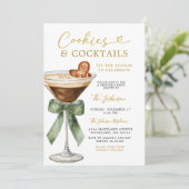 Koekjes en Cocktails Feest Gingerbread Martini Kaart (Staand voorkant)