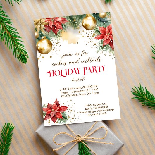 Koekjes en cocktails kerstdiner kaart