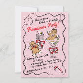 Koekjes en cocktails Kerstfeest Kaart (Voorkant)