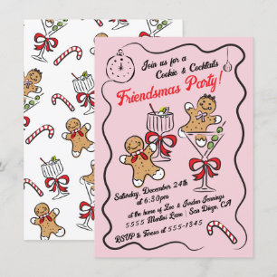 Koekjes en cocktails Kerstfeest Kaart