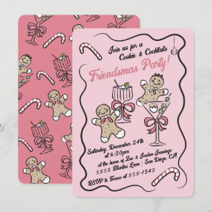 Koekjes en cocktails Kerstfeest Kaart