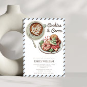 Koekjes en Cocoa Cozy Pastel Blue Baby shower Kaart