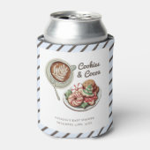 Koekjes en Cocoa Warm Blue Boy Baby shower Blikjeskoeler (Blikje Voorkant)