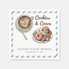 Koekjes en Cocoa Warm Blue Boy Baby shower Servet