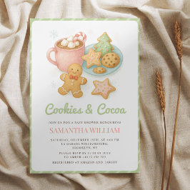 Koekjes en Cocoa Winter Baby shower Kaart