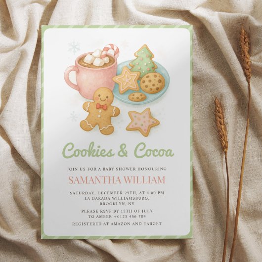 Koekjes en Cocoa Winter Baby shower Kaart