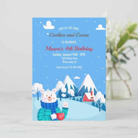 Koekjes en Cocomabeer Kaart (Staand voorkant)