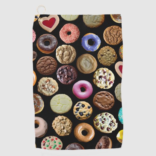 Koekjes en Doughnoten Golfhanddoek (Voorkant)