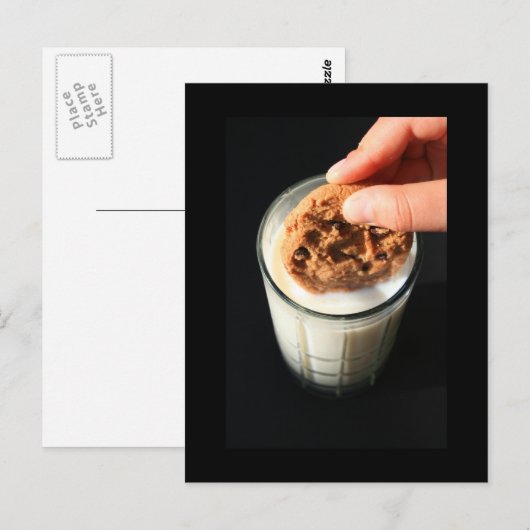 Koekjes en een glas Briefkaart (Voorkant / Achterkant)