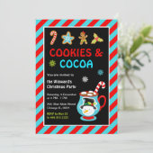 Koekjes en Hot Cocoa Christmas Party Kaart (Staand voorkant)