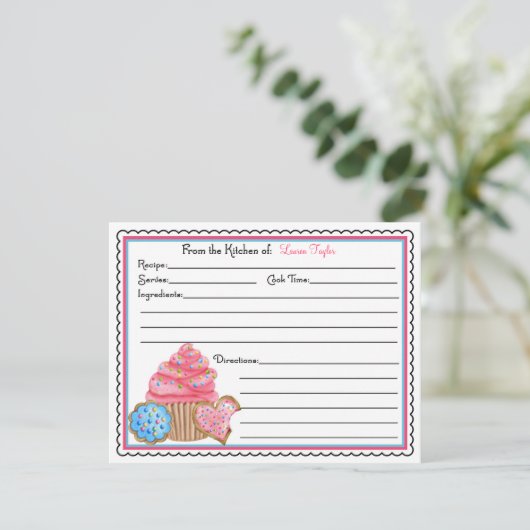 Koekjes en koekjes bakken Kaarten (Staand voorkant)