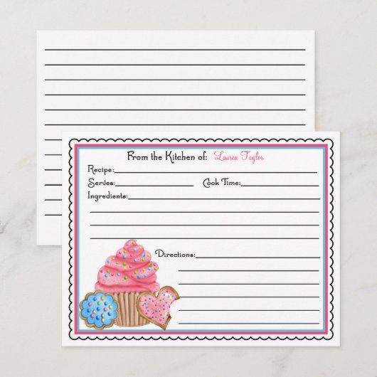 Koekjes en koekjes bakken Kaarten (Voorkant / Achterkant)