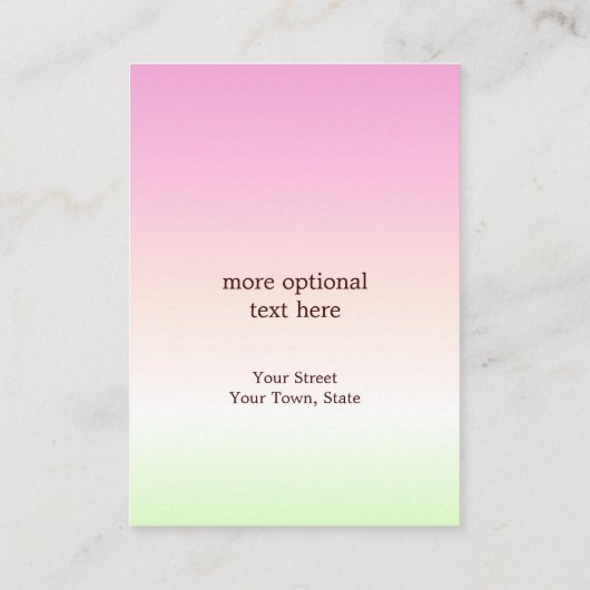 Koekjes en koekjes Visitekaartje (Achterkant)