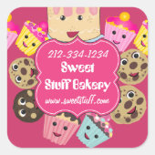 Koekjes en koekjes voor zoete taart vierkante sticker (Voorkant)