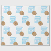 Koekjes en melk cadeaupapier (Vlak)