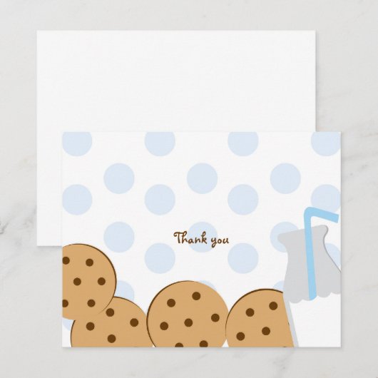 Koekjes en melk Dank je wel Bedankkaart (Voorkant / Achterkant)