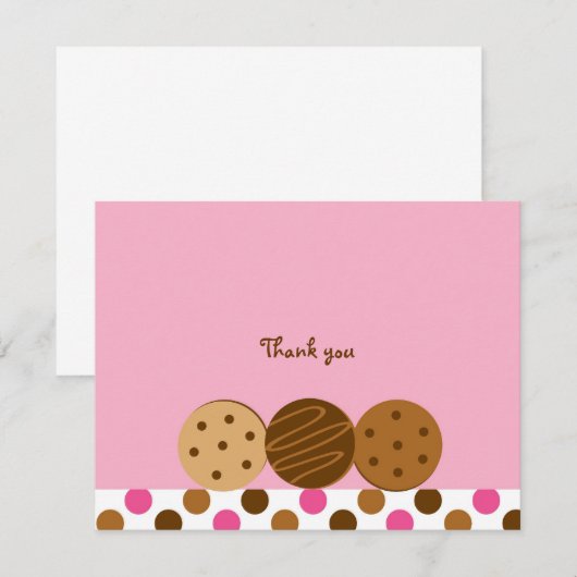 Koekjes en melk Dank je wel Bedankkaart (Voorkant / Achterkant)