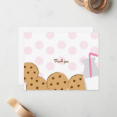 Koekjes en melk Dank je wel Notitiekaartje (Voorkant / Achterkant in situ)