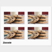Koekjes en melk rechthoekige sticker (Vel)